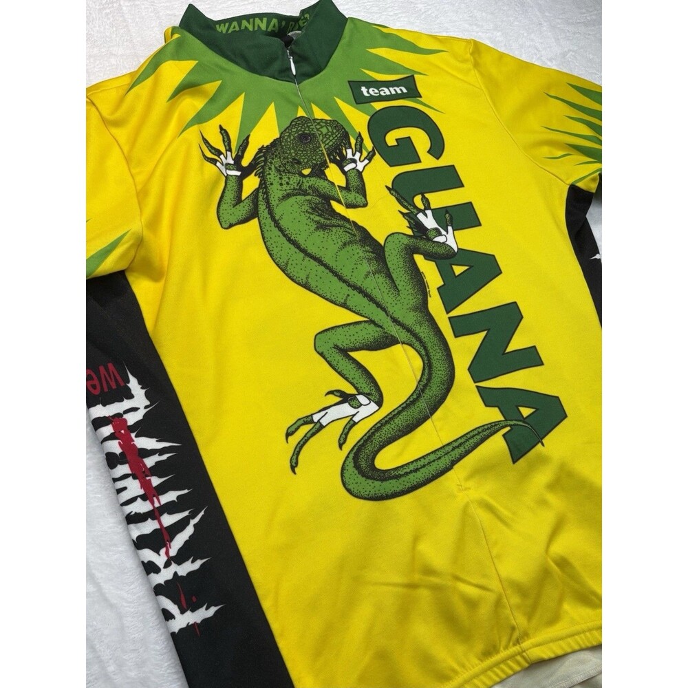Vintage 90s Primal Wear Team Iguana Cycling Jersey Men's  XL  Lizard of  Oz